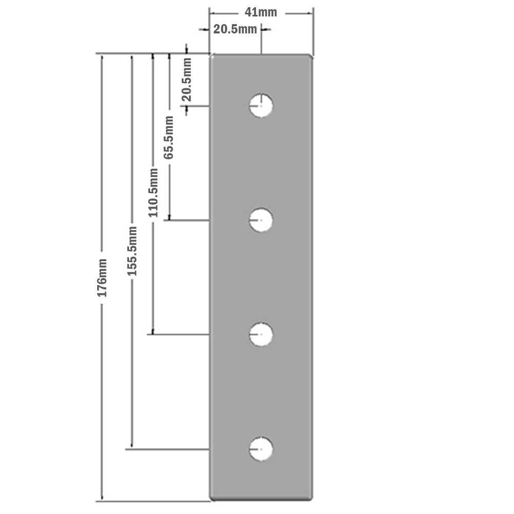 41-130-0 MODULAR SOLUTIONS TIE PLATE 45MM X 180MM<BR>CREATES RIGHT ANGLE, MOUNTING HARDWARE NOT INCLUDED